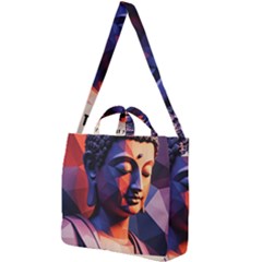 Let That Shit Go Buddha Low Poly (6) Square Shoulder Tote Bag by 1xmerch