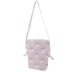 Pattern Pink Cute Sweet Fur Cats Folding Shoulder Bag by Sarkoni