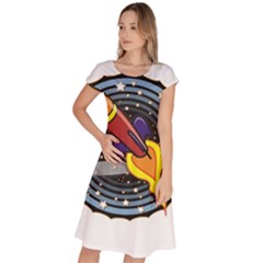 Rocket Space Clipart Illustrator Classic Short Sleeve Dress