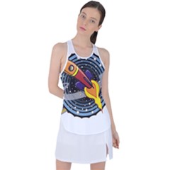 Rocket Space Clipart Illustrator Racer Back Mesh Tank Top