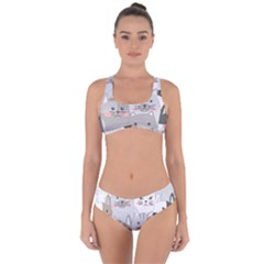 Cute Cats Seamless Pattern Criss Cross Bikini Set by Sarkoni