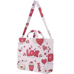 Hand Drawn Valentines Day Element Collection Square Shoulder Tote Bag