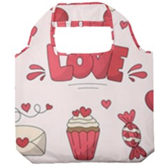 Hand Drawn Valentines Day Element Collection Foldable Grocery Recycle Bag by Bedest