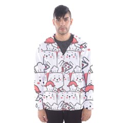 Cute Cat Chef Cooking Seamless Pattern Cartoon Men s Hooded Windbreaker