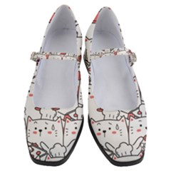 Cute Cat Chef Cooking Seamless Pattern Cartoon Women s Mary Jane Shoes