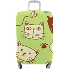 Cute Hand Drawn Cat Seamless Pattern Luggage Cover (large) by Bedest