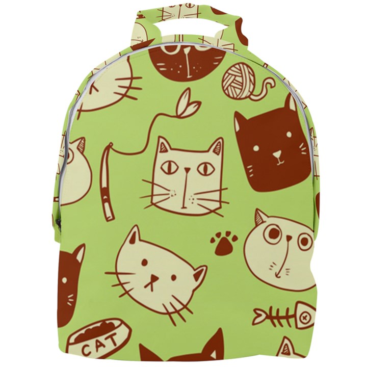 Cute Hand Drawn Cat Seamless Pattern Mini Full Print Backpack