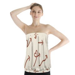Abstract Arrow Sign Love Aesthetic Strapless Top by Apen