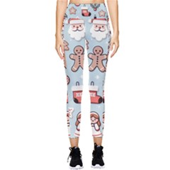 Christmas Cartoon Pattern Pocket Leggings 