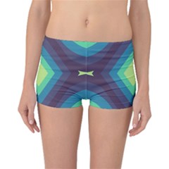 Pattern Blue Green Retro Design Boyleg Bikini Bottoms by Ravend