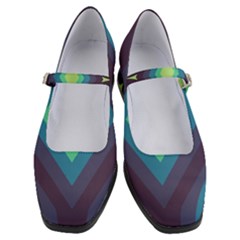 Pattern Blue Green Retro Design Women s Mary Jane Shoes by Ravend