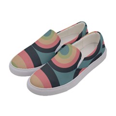 Circles Design Pattern Tile Women s Canvas Slip Ons