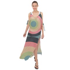 Circles Design Pattern Tile Maxi Chiffon Cover Up Dress by Ravend