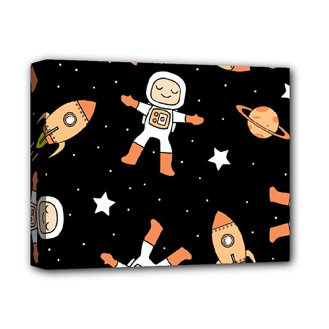 Astronaut Space Rockets Spaceman Deluxe Canvas 14  X 11  (stretched) by Ravend