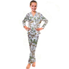 Pattern Design Art Decoration Kids  Satin Long Sleeve Pajamas Set