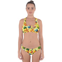 Fruits Fresh Sweet Pattern Cross Back Hipster Bikini Set