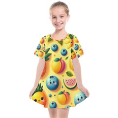 Fruits Fresh Sweet Pattern Kids  Smock Dress