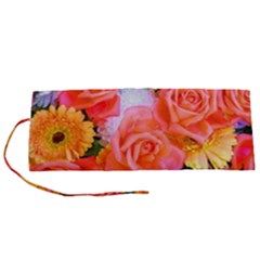 Bouquet Floral Blossom Anniversary Roll Up Canvas Pencil Holder (s)