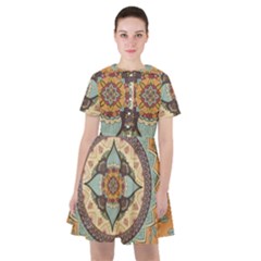 Mandala Floral Decorative Flower Art Sailor Dress by Ravend