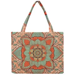 Mandala Floral Decorative Flower Mini Tote Bag by Ravend