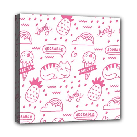 Cute Girly Seamless Pattern Mini Canvas 8  X 8  (stretched)