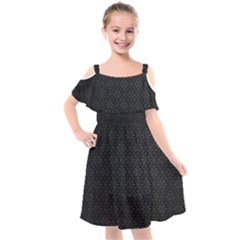 Black Floral Background, Black Backgrounds, Vintage Floral Kids  Cut Out Shoulders Chiffon Dress