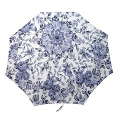 Blue Vintage Background Background With Flowers, Vintage Folding Umbrellas by nateshop