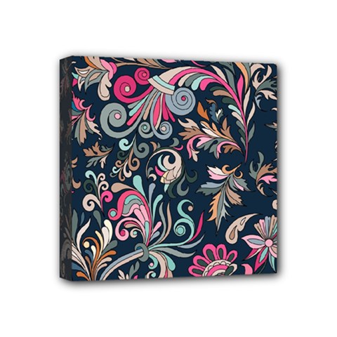 Coorful Flowers Pattern Floral Patterns Mini Canvas 4  X 4  (stretched) by nateshop