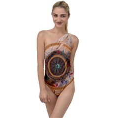 Dreamcatcher, Abstract, Colorful, Colors, Dream, Golden, Vintage To One Side Swimsuit by nateshop