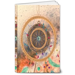 Dreamcatcher, Abstract, Colorful, Colors, Dream, Golden, Vintage 8  X 10  Softcover Notebook by nateshop