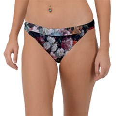 Floral Pattern, Red, Floral Print, E, Dark, Flowers Band Bikini Bottoms by nateshop