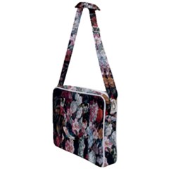 Floral Pattern, Red, Floral Print, E, Dark, Flowers Cross Body Office Bag by nateshop