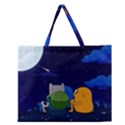 Adventure Time Jake And Finn Night Zipper Large Tote Bag View1