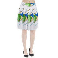 Adventure Time Finn And Jake Snow Pleated Skirt by Sarkoni