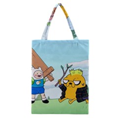 Adventure Time Finn And Jake Cartoon Network Parody Classic Tote Bag by Sarkoni