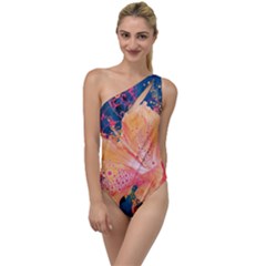 Abstract Art Artistic Bright Colors Contrast Flower Nature Petals Psychedelic To One Side Swimsuit by Sarkoni