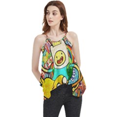 Painting Illustration Adventure Time Psychedelic Art Flowy Camisole Tank Top by Sarkoni