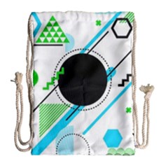 Geometric Shapes Background Drawstring Bag (large)