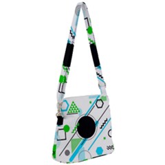 Geometric Shapes Background Zipper Messenger Bag by Bedest