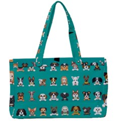 Different Type Vector Cartoon Dog Faces Canvas Work Bag