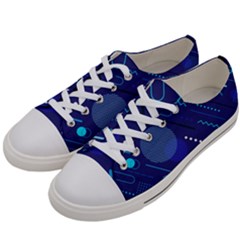 Classic Blue Background Abstract Style Men s Low Top Canvas Sneakers