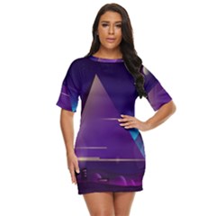 Egyptian Pyramids Night Landscape Cartoon Just Threw It On Dress