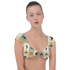 Egyptian Flat Style Icons Cap Sleeve Ring Bikini Top