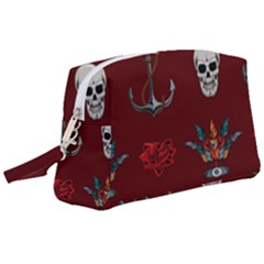 Tattoo Old School Background Pattern Wristlet Pouch Bag (large)