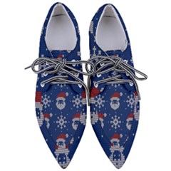 Santa Clauses Wallpaper Pointed Oxford Shoes by artworkshop