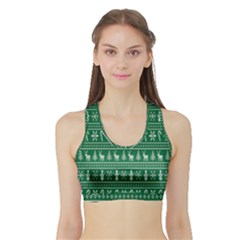 Wallpaper Ugly Sweater Backgrounds Christmas Sports Bra With Border by artworkshop