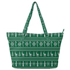 Wallpaper Ugly Sweater Backgrounds Christmas Full Print Shoulder Bag