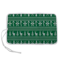 Wallpaper Ugly Sweater Backgrounds Christmas Pen Storage Case (m) by artworkshop