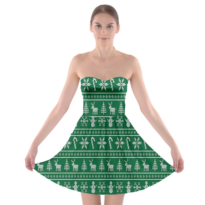 Wallpaper Ugly Sweater Backgrounds Christmas Strapless Bra Top Dress
