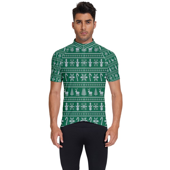 Wallpaper Ugly Sweater Backgrounds Christmas Men s Short Sleeve Cycling Jersey